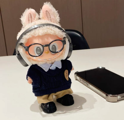 Labubu Biker Leather Shirt Set(Handmade Design)