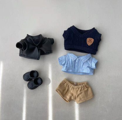 Labubu Biker Leather Shirt Set(Handmade Design)