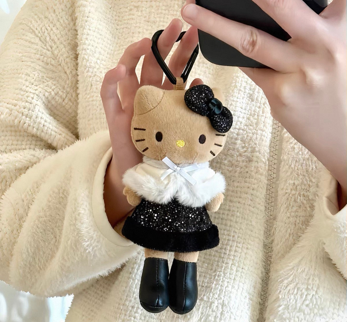 Japanese Kitty Keychain Lolita-Style Long-Legged Handbag Chanel-Inspired (Authenitic)
