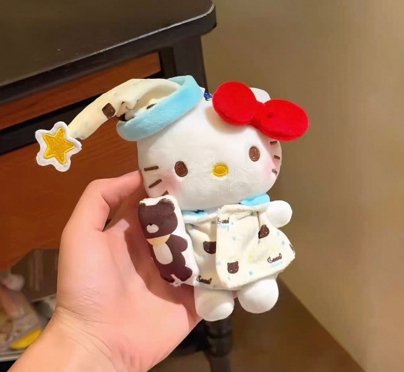 Japanese Cute Pajama Kitty Keychain Plush Toy