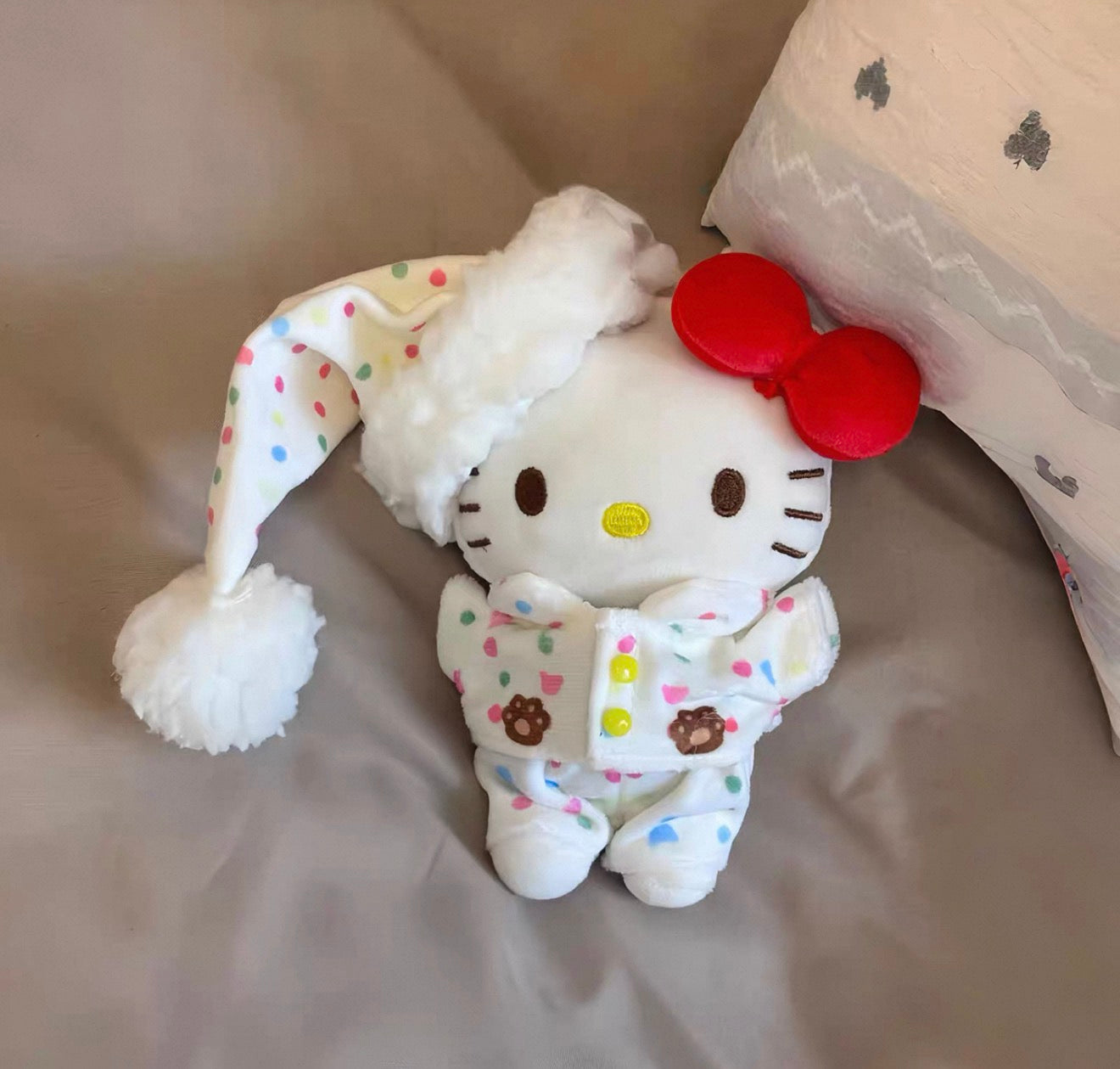 Japanese Cute Pajama Kitty Keychain Plush Toy