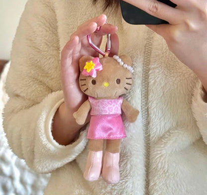 Japanese Long-Legged Black-Skinned Hello Kitty Cat Keychain KT Cat Mini Keychain(Authentic)