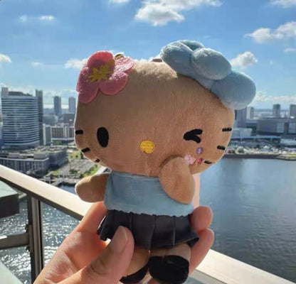 Japan's 50th Anniversary Hello Kitty Hawaii Black Kittie Plush Keychain(Authentic)