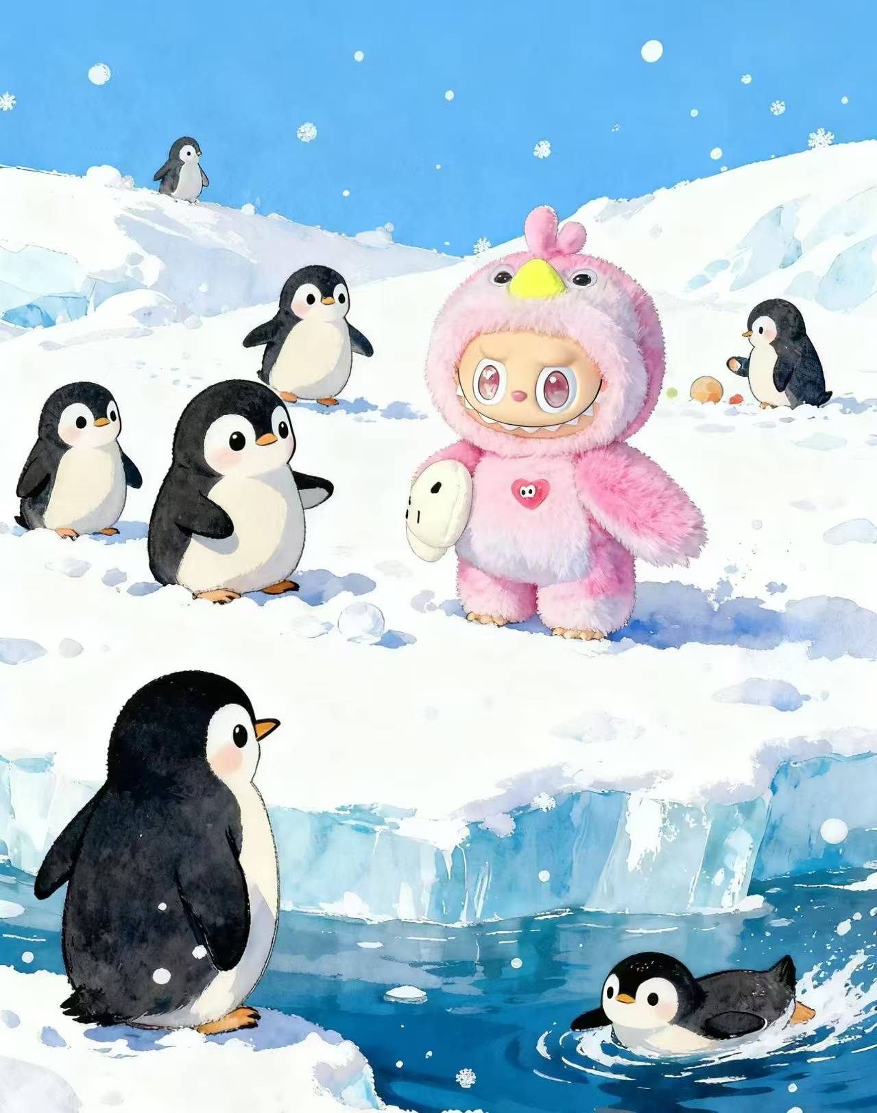 LABUBU Authentic｜Handmade×Pink Penguins